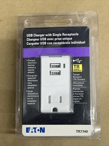USB wall outlet charger. Cooper USB Charger w/ TR Receptacle White - Picture 1 of 1