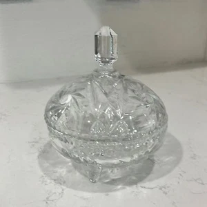EUC Crystal Glass Footed Candy Bowl with Lid Cover - Picture 1 of 9