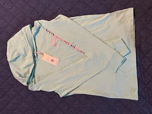 NEW GIRL’S VINEYARD VINES L(14) L/S HOODED MINT TEE HOT PINK NWT - Picture 1 of 2