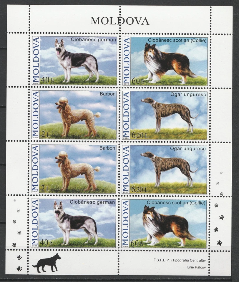Moldova 2006 Animals, Pets, Dogs MNH sheet - Image 1 of 1