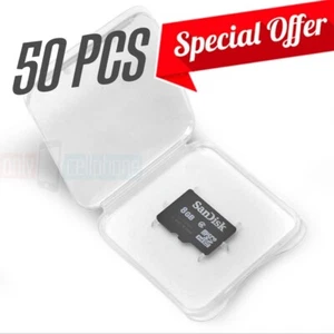 Lote de 50 tarjetas MicroSD protectoras de plástico solo estuche joyero (sin tarjeta de memoria) - Imagen 1 de 4