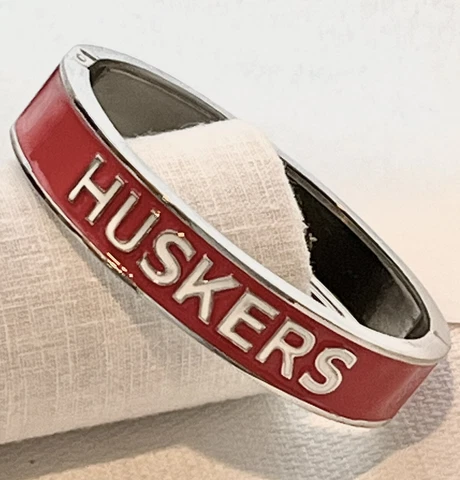 University Of Nebraska HUSKERS Hinged Clamper Bracelet ~ Emerson Street Clothing Cover
