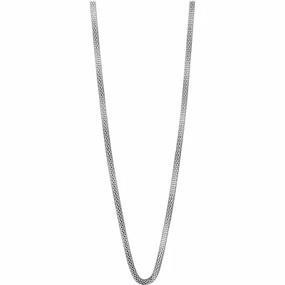 BERING Kette für Charm, Beads 50 cm lang Mesh Halskette Strickoptik Farbe Silber - Bild 1 von 2