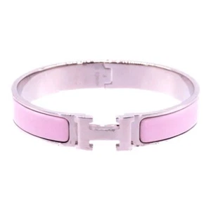 Bracciale HERMES Click-Clack PM H metallo rosa senza scatola/polso misura 6,69 pollici - Foto 1 di 4