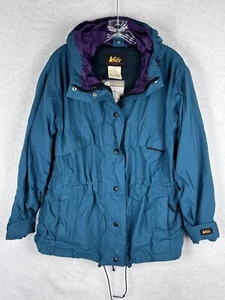 REI Elements Teal Women's Hooded Jacket Detachable Hood Zipper Size 8 - Picture 1 of 12