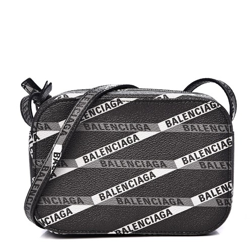 Borsa per fotocamera BALENCIAGA tela rivestita Losange Monogram XS nera grigia