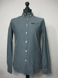 Men’s SUPERDRY Slim Fit Shirt – Size Small S Dove Grey Long Sleeve Designer VGC - Picture 1 of 6