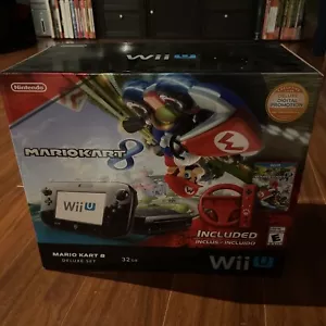 Nintendo Wii U Mario Kart 8 Console Deluxe Set Bundle With Red Wheel Brand New! - Picture 1 of 5