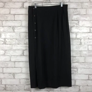 Madewell Damen-Midirock echt schwarz Wickeloptik neu mit Etikett $ 128 Größe 00 NO094 - Bild 1 von 7