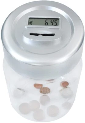 ISO TRADE Digitale Spardose Sparschwein Münzzähler Sparbüchse mit Zählwerk und LED Anzeige