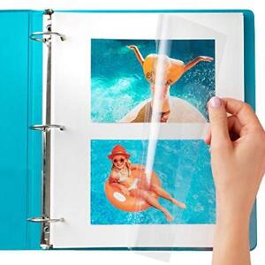 50 Count Photo Album Pages for 3 Ring Binder - Refill Self Adhesive Sheets - ...
