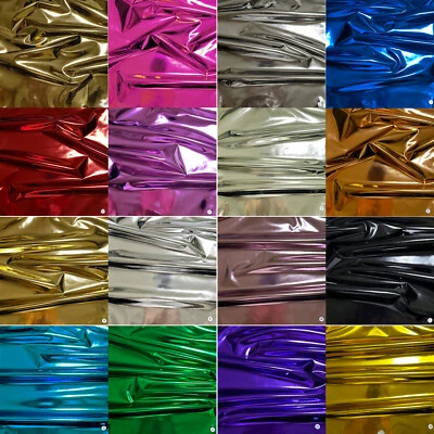 Metallic Mirror Foil Vinyl 4 way spandex Fabric Dance Bodycon Dress Leggings 54" - Image 1 of 4