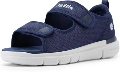 FitVille Weit Offene Diabetiker Sandalen Herren Orthopädische Gesundheitsschuhe