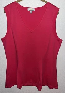 Camiseta sin mangas Kathleen Kirkwood para mujer talla XL rosa cuello en V - Imagen 1 de 6