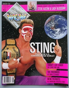WCW Wrestling Magazine January 1992 Sting Cover Steve Austin Poster New WWF WWE - Picture 1 of 4