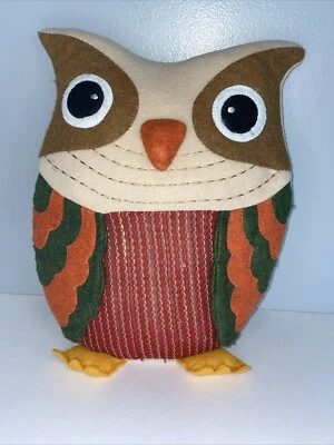 Owl Pillow Decorative Felt Design - Image 1 of 4
