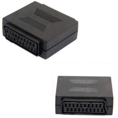 SCART Cable 21 Pin Coupler F/F Joiner Female To Female Connector Joint Adapter - Image 1 of 4