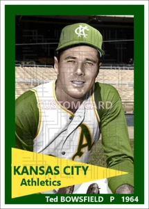Ted Bowsfield - 1964 Kansas City Athletics - 2.5 x 3.5 custom card (blank back) - Picture 1 of 1