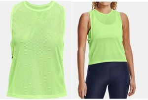 Under Armour HeatGear Muscle Mesh Tank Women's Large Green Sportswear Training T - Picture 1 of 3