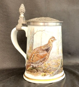 Franklin Porcelain Haviland Limoges Ltd Ed Ruffed Grouse Game Bird Stein (1982) - Picture 1 of 24