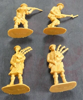 Lot 4 soldats britanniques WWII 39/45 miniatures infanterie plastique REF 202 - Photo 1/2