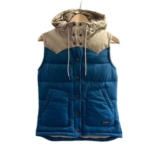 Patagonia Damen Daunenweste Bivy mit Kapuze Blau Elfenbein XS - Bild 1 von 7