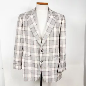 Vintage Raffles Wear rosa blau kariert 2 Knopf Herren Anzug Mantel Sport Jacke 42 L - Bild 1 von 10