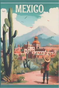 Mexico Cactus Adobe Homes Mountains nuove schede immagine di viaggio 2024 4"x6" 8045.2 - Foto 1 di 7
