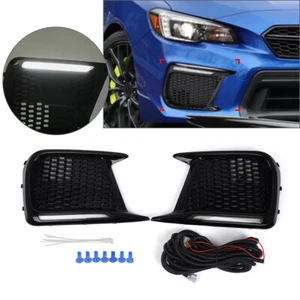 Daytime Running Light Turn Signal Fog Lights Bezels For Subaru WRX STI 2018-2021 - Picture 1 of 10