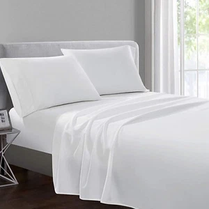 Luxury Flat Sheet Egyptian Cotton 200TC Bed Sheets Single Double KIng Super King - Picture 1 of 5