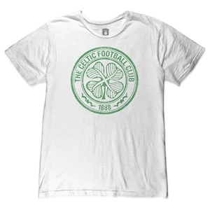 CELTIC FC Color Badge Premium Cotton Slub White T-Shirt - 1863FC - Picture 1 of 2