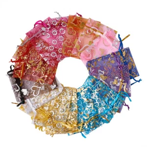 200 Stck. Kordelzug Organza Geschenkbeutel Schmuck Hochzeit Beutel Party Geschenktüten 9x7cm - Bild 1 von 11