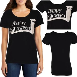 Mujer Halloween Estampado Camiseta Disfraz BRILLA EN LA OSCURIDAD Damas Cuello Redondo Camiseta Top - Imagen 1 de 7