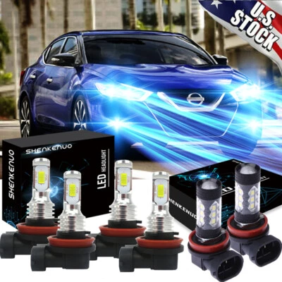 For Nissan Altima 2007-2019 - 6x 8000k Led Hi/Lo Beam Headlight+Fog Light Bulbs - Image 1 of 4