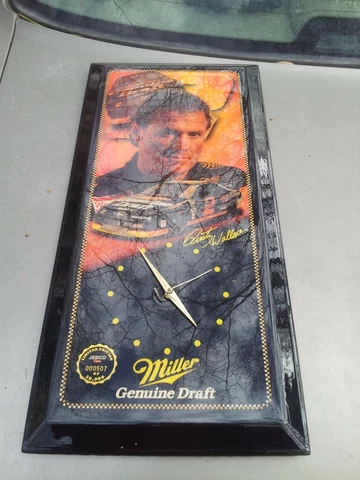 Rusty Wallace Large Jebco Miller Beer NASCAR 24" x 11" Wall Clock - Excellent! Cover