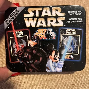 DISNEY Star Wars Star Tours Duel Deck Playing Cards In Collectible Tin - Imagen 1 de 3