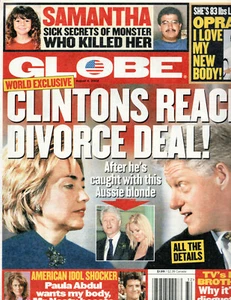 GLOBE Magazine August 6 2002 Hillary Bill Clinton Oprah Winfrey Marilyn Monroe - Imagen 1 de 2