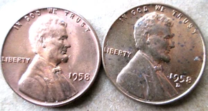 1958 P&D WHEAT CENTS, MS++ CONDITION, RED/BROWN COLOR, CIRCULATED - Picture 1 of 2