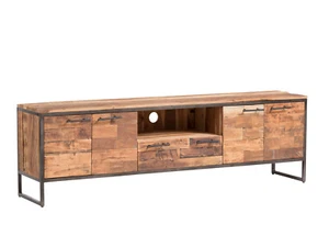 TV-Bank Bristol 180 cm Altholz Metall rustikal Lowboard Fernsehbank Holz Möbel - Bild 1 von 8