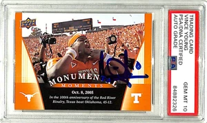 2011 Upper Deck Longhorns VINCE YOUNG Signed Card 94 Auto Graded PSA/DNA 10 Slab - Picture 1 of 3