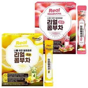 FUNEAT Real Kombucha Peach Lemon Flavor Detox 5g x 30T Korean Healthy Tea - Picture 1 of 12