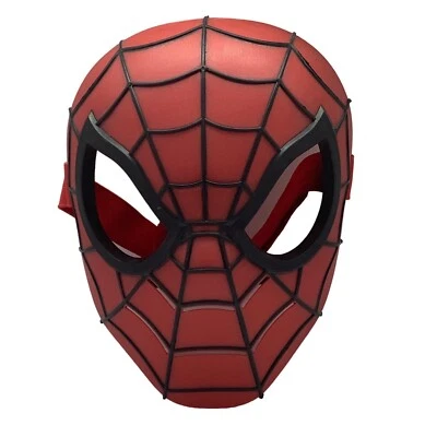Marvel Spider-Man Red & Black Kids Play Mask Hasbro Costume 3D Elastic Strap - Image 1 of 3