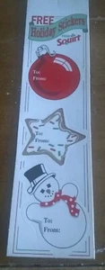 (42)Vtg Squirt Christmas To & From Gift Tags Stickers Advertising 10 1/2” Sheets - Picture 1 of 6