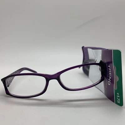 E257  Foster Grant Reading Glasses w Case DAZZLING PRP  1.75  READERS  55/17/130 - Image 1 of 4