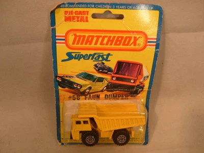 1976 MATCHBOX LESNEY SUPERFAST #58 FAUN DUMPER TRUCK NEW ON DAMAGED CARD - Image 1 of 4
