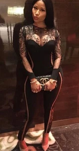 La Perla Celebrity Jumpsuit See Thought XS S IT 40 Spitze Langarm schwarz - Bild 1 von 10