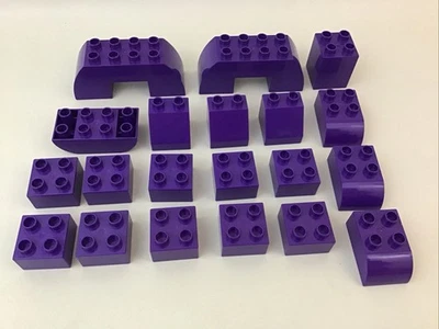 Lego Duplo Dark Purple Blocks Replacement Pieces 20pc Different Sizes Lot A - Image 1 of 4