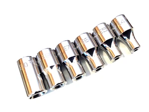 Snap On USA 6 Piece 1/4” Drive Torx Shallow Chrome Socket Set E4 To E10 MINT - Picture 1 of 8