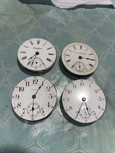 4 Size 18 Pocket watch Lot Movements Waltham,Appleton Tracy,RW Co.,Columbus  G14 - Picture 1 of 18