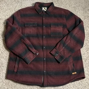 Voyager Red Plaid Button Up Jacket Coat Mens 2XL 100% Polyester Warm Winter - Picture 1 of 8